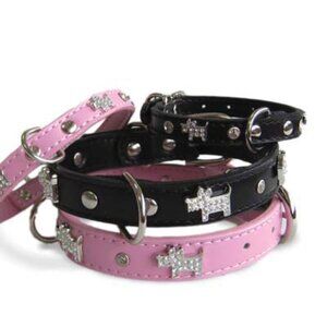 Doggie Bling Collar in BLACK X-LARGE - NEW